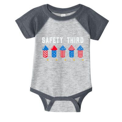 Safety Third 4th Of July Fireworks Infant Baby Jersey Bodysuit
