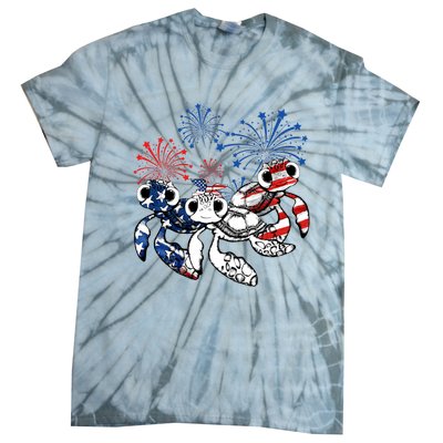 Sea Turtles 4th Of July American Usa Flag Patriotic Tie-Dye T-Shirt