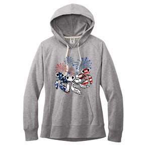 Sea Turtles 4th Of July American Usa Flag Patriotic Women's Fleece Hoodie