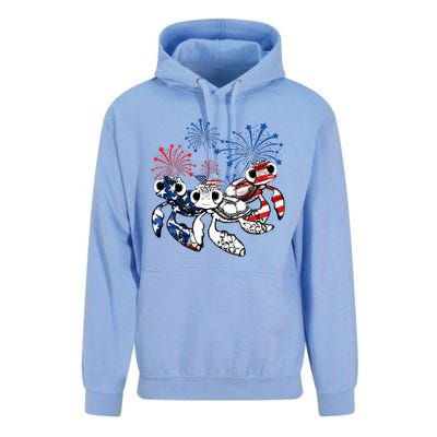 Sea Turtles 4th Of July American Usa Flag Patriotic Unisex Surf Hoodie