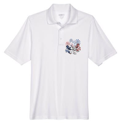 Sea Turtles 4th Of July American Usa Flag Patriotic Men's Origin Performance Pique Polo