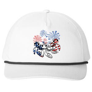 Sea Turtles 4th Of July American Usa Flag Patriotic Snapback Five-Panel Rope Hat