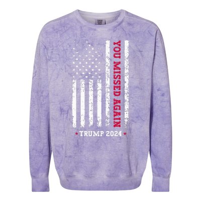 Second Trump Assassination Attempt You Missed Again Trump Colorblast Crewneck Sweatshirt