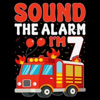 Sound The Alarm IM 7 Fire Truck Firefighter 7th Birthday 16 in Basic Backpack