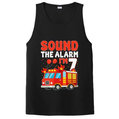 Sound The Alarm IM 7 Fire Truck Firefighter 7th Birthday PosiCharge Competitor Tank