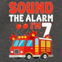 Sound The Alarm IM 7 Fire Truck Firefighter 7th Birthday Vector Backpack