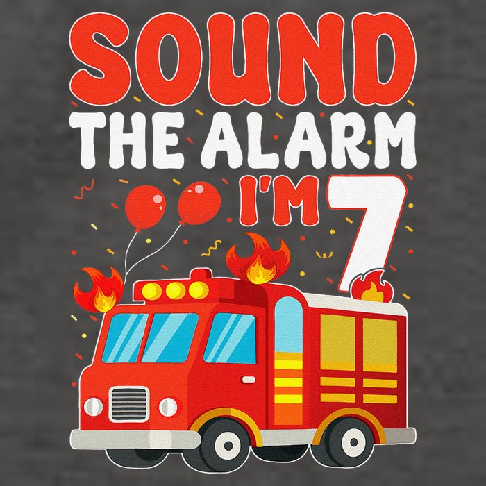 Sound The Alarm IM 7 Fire Truck Firefighter 7th Birthday Vector Backpack