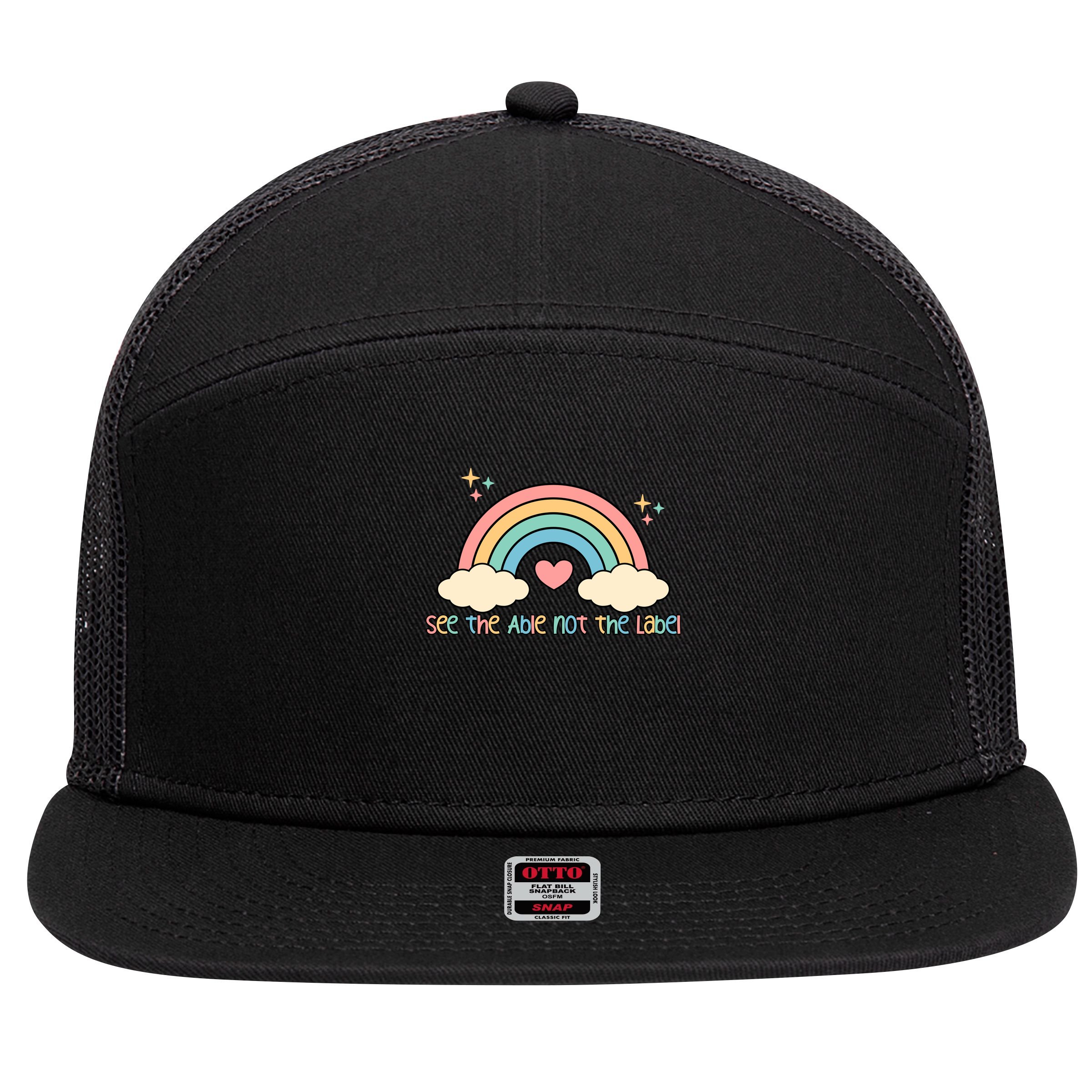 See the able not the lablel Autism Awareness 7 Panel Mesh Trucker Snapback Hat
