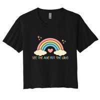 See the able not the lablel Autism Awareness Women's Crop Top Tee
