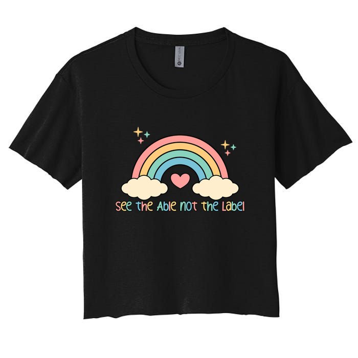 See the able not the lablel Autism Awareness Women's Crop Top Tee