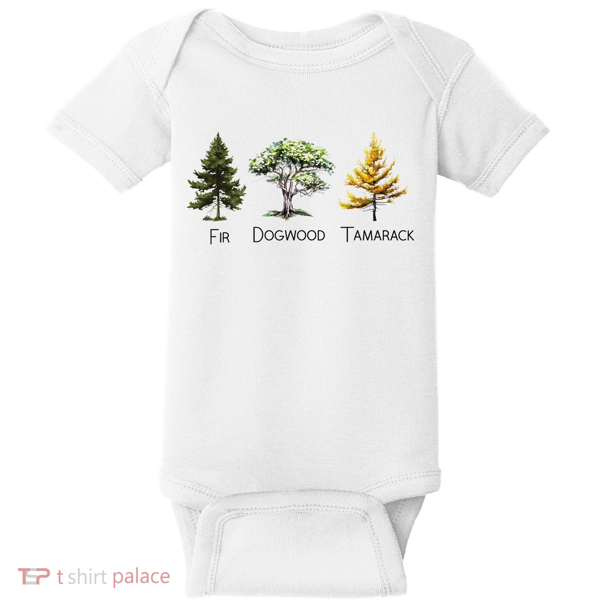 Subtle Tree Anti Trump Fir Dogwood Tamarack Baby Bodysuit