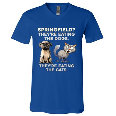 Springfield They Are Eating Dogs They Are Eating The Cats V-Neck T-Shirt