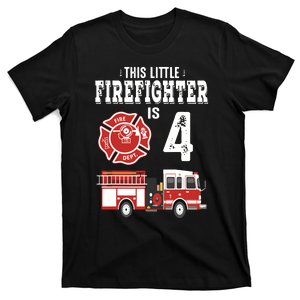 Sound The Alarm Im 4 Funny Future Firefighter Birthday T-Shirt