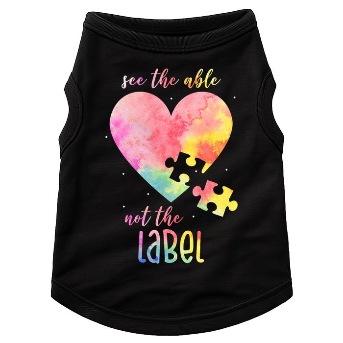 See The Able Not The Label Colorful Autism Puzzle Heart Doggie Tank