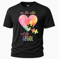 See The Able Not The Label Colorful Autism Puzzle Heart Performance Shirt
