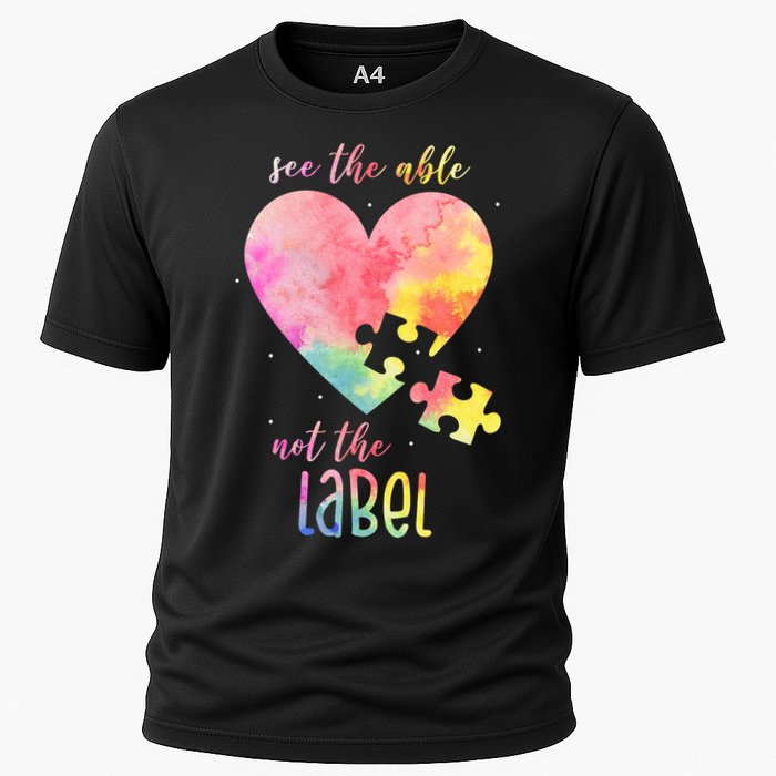 See The Able Not The Label Colorful Autism Puzzle Heart Performance Shirt