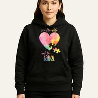See The Able Not The Label Colorful Autism Puzzle Heart Hoodie