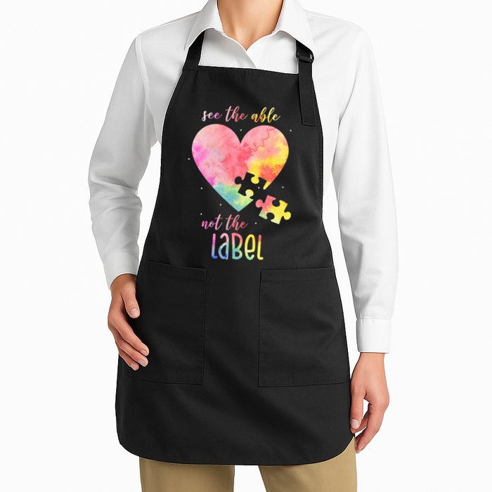 See The Able Not The Label Colorful Autism Puzzle Heart Apron