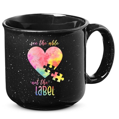 See The Able Not The Label Colorful Autism Puzzle Heart 15oz Campfire Ceramic Mug