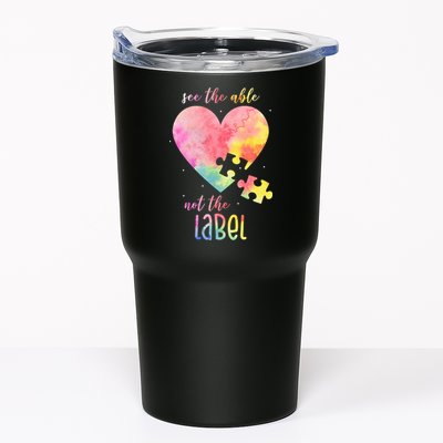See The Able Not The Label Colorful Autism Puzzle Heart Tumbler