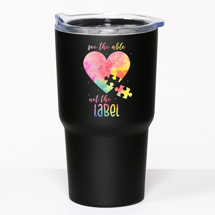 See The Able Not The Label Colorful Autism Puzzle Heart Tumbler