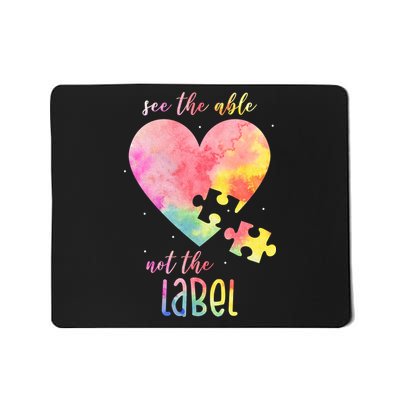 See The Able Not The Label Colorful Autism Puzzle Heart Mousepad