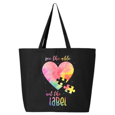 See The Able Not The Label Colorful Autism Puzzle Heart 25L Jumbo Tote
