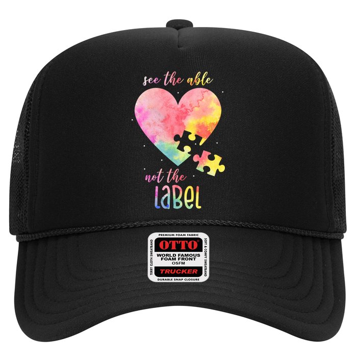 See The Able Not The Label Colorful Autism Puzzle Heart Hat