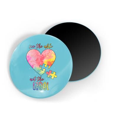 See The Able Not The Label Colorful Autism Puzzle Heart Magnet