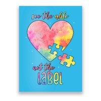 See The Able Not The Label Colorful Autism Puzzle Heart Poster