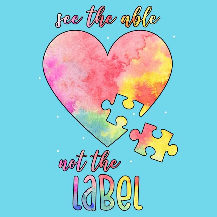 See The Able Not The Label Colorful Autism Puzzle Heart Poster