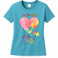 See The Able Not The Label Colorful Autism Puzzle Heart Womens T-Shirt