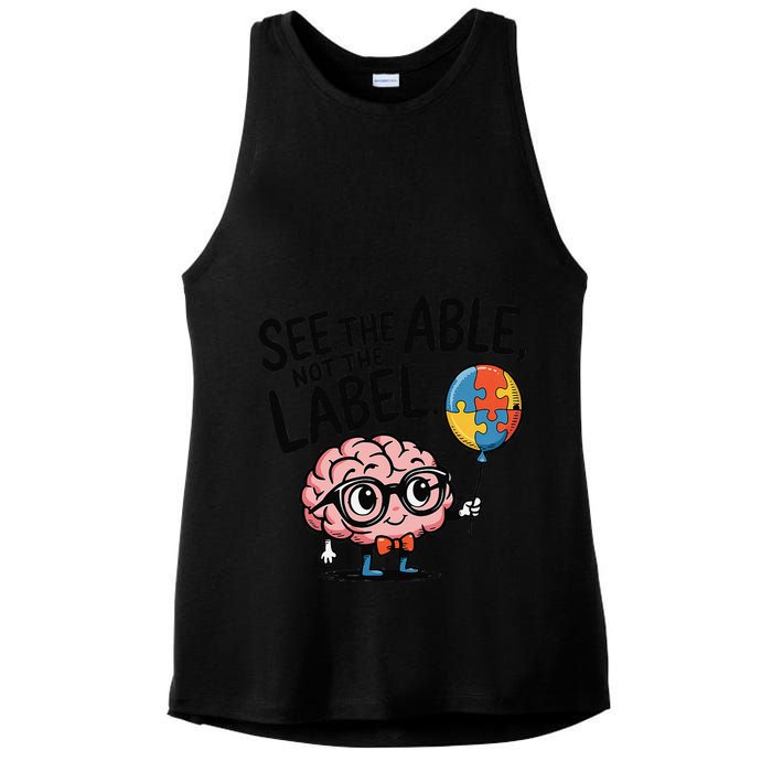 See The Able Not The Label Cute Science Nerd Proud Autism Ladies PosiCharge Tri-Blend Wicking Tank