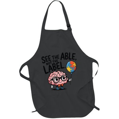 See The Able Not The Label Cute Science Nerd Proud Autism Full-Length Apron With Pockets