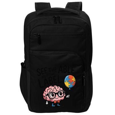 See The Able Not The Label Cute Science Nerd Proud Autism Impact Tech Backpack