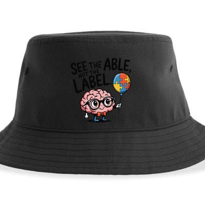See The Able Not The Label Cute Science Nerd Proud Autism Sustainable Bucket Hat