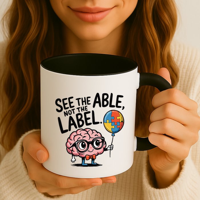 See The Able Not The Label Cute Science Nerd Proud Autism Mug