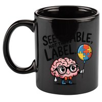 See The Able Not The Label Cute Science Nerd Proud Autism 11oz C Handle Ceramic Mug