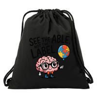 See The Able Not The Label Cute Science Nerd Proud Autism Drawstring Bag