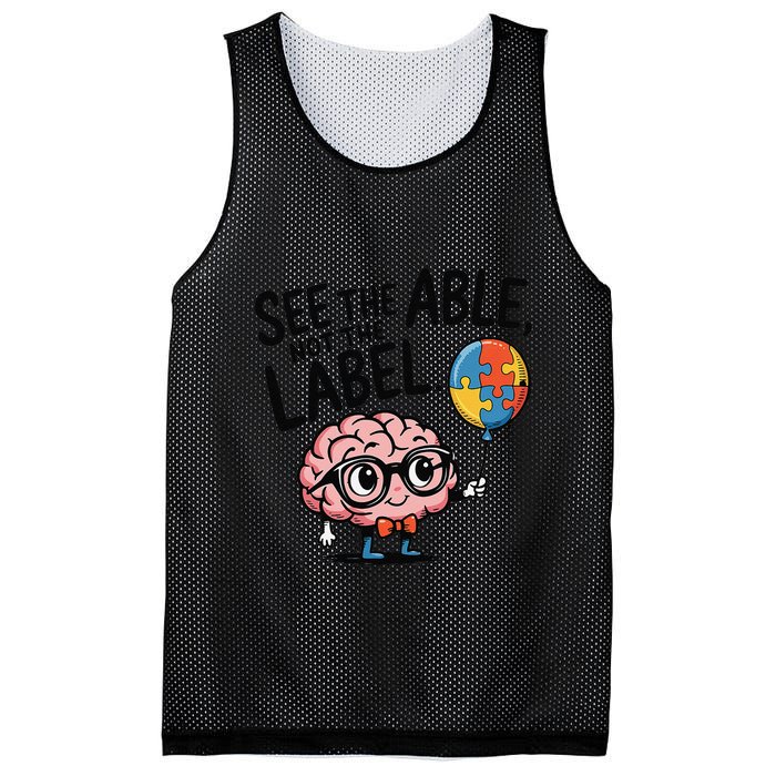 See The Able Not The Label Cute Science Nerd Proud Autism Mesh Reversible Basketball Jersey Tank