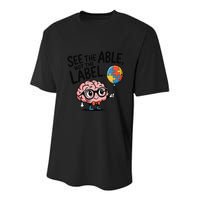 See The Able Not The Label Cute Science Nerd Proud Autism Youth Performance Sprint T-Shirt