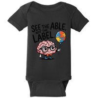 See The Able Not The Label Cute Science Nerd Proud Autism Baby Bodysuit