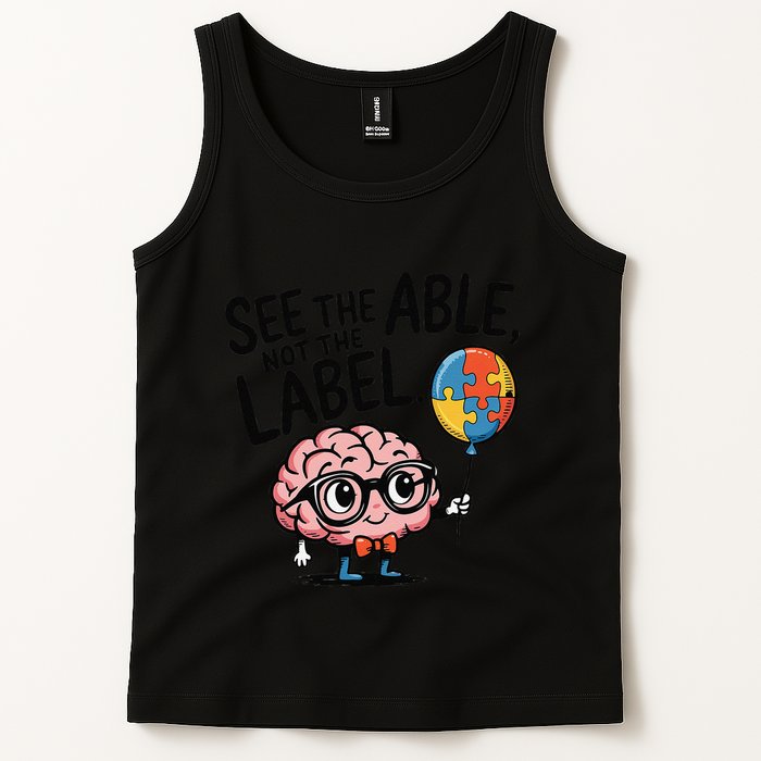 See The Able Not The Label Cute Science Nerd Proud Autism Tank Top