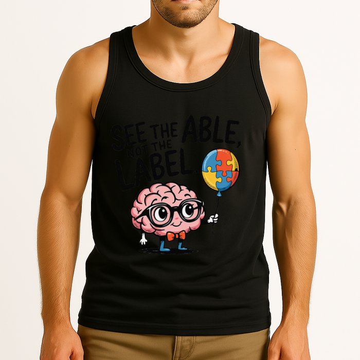 See The Able Not The Label Cute Science Nerd Proud Autism Tank Top