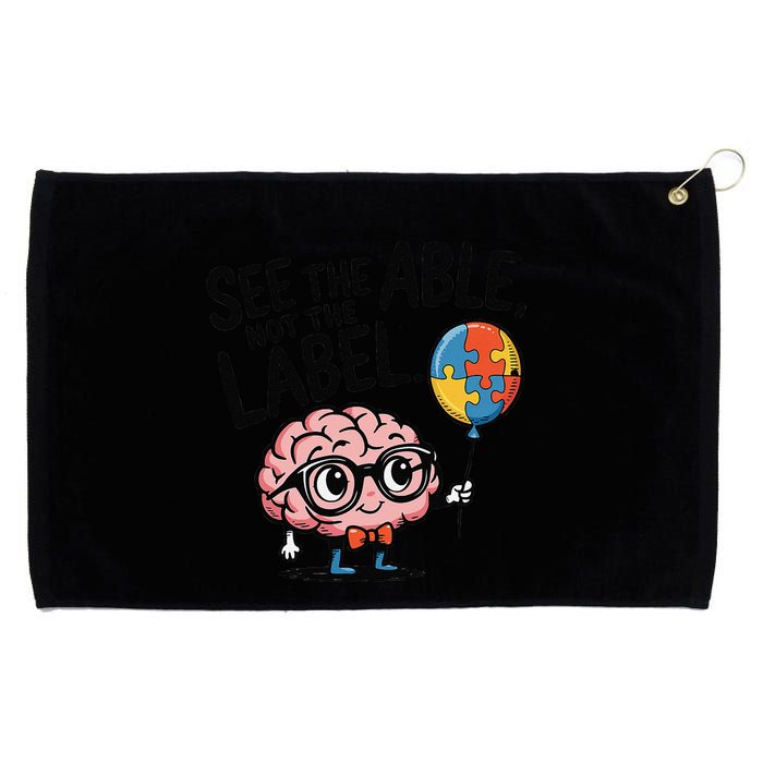 See The Able Not The Label Cute Science Nerd Proud Autism Grommeted Golf Towel
