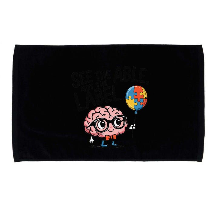See The Able Not The Label Cute Science Nerd Proud Autism Microfiber Hand Towel