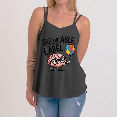 See The Able Not The Label Cute Science Nerd Proud Autism Women's Strappy Tank