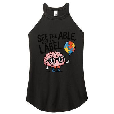 See The Able Not The Label Cute Science Nerd Proud Autism Women's Perfect Tri Rocker Tank