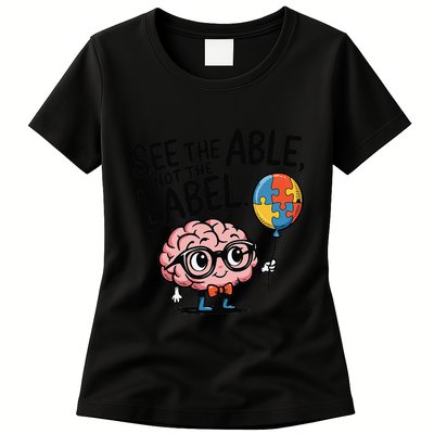 See The Able Not The Label Cute Science Nerd Proud Autism Womens T-Shirt