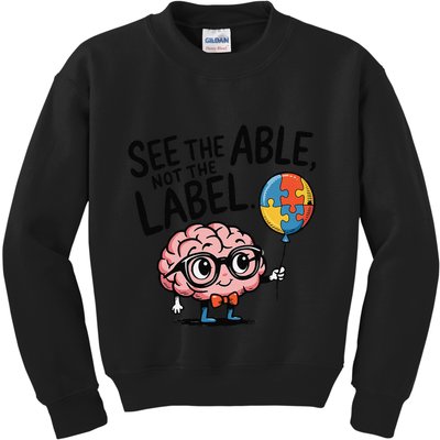 See The Able Not The Label Cute Science Nerd Proud Autism Kids Sweatshirt